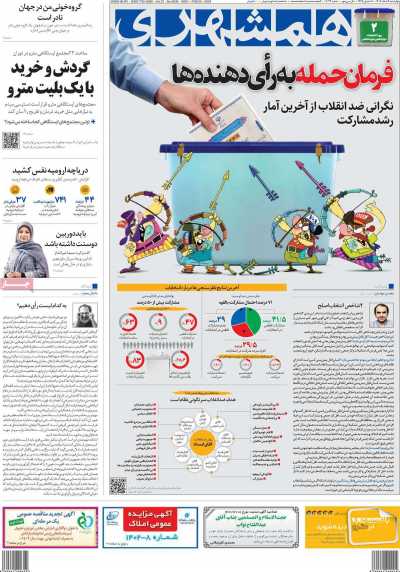 روزنامه همشهری - چهارشنبه, ۰۹ اسفند ۱۴۰۲