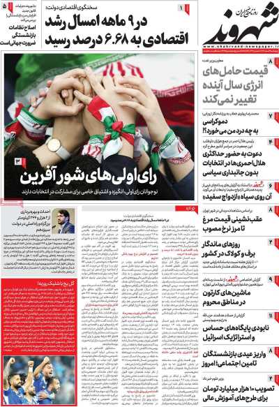 روزنامه شهروند - چهارشنبه, ۰۹ اسفند ۱۴۰۲